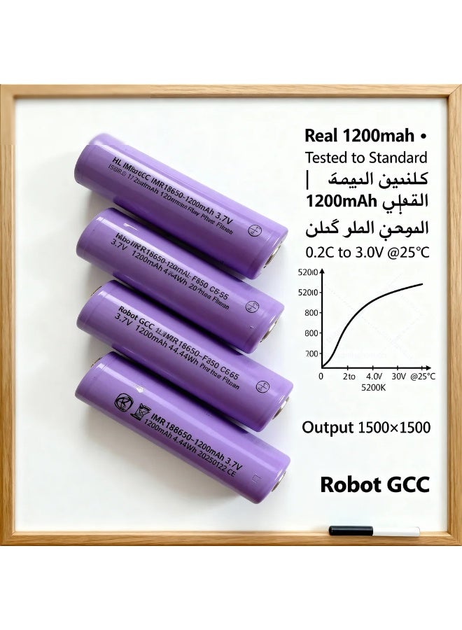 robotgcc 18650 Rechargeable Li-ion Battery Pack 3.7V True 4800mAh Cells | Flat-Top High Drain Lithium Battery for Arduino Robots, IoT Devices, LED Lighting & STEM Labs | Safe Power for Smart Car Kits, Sensors & Microcontrollers | UN38.3 IEC62133 CE Certified Durable Eco-Friendly Pack Bundle - Image 4